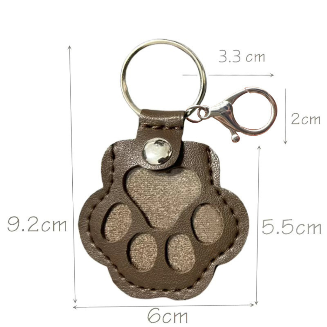 Leather Memorial Pet Hair Storage Keychain