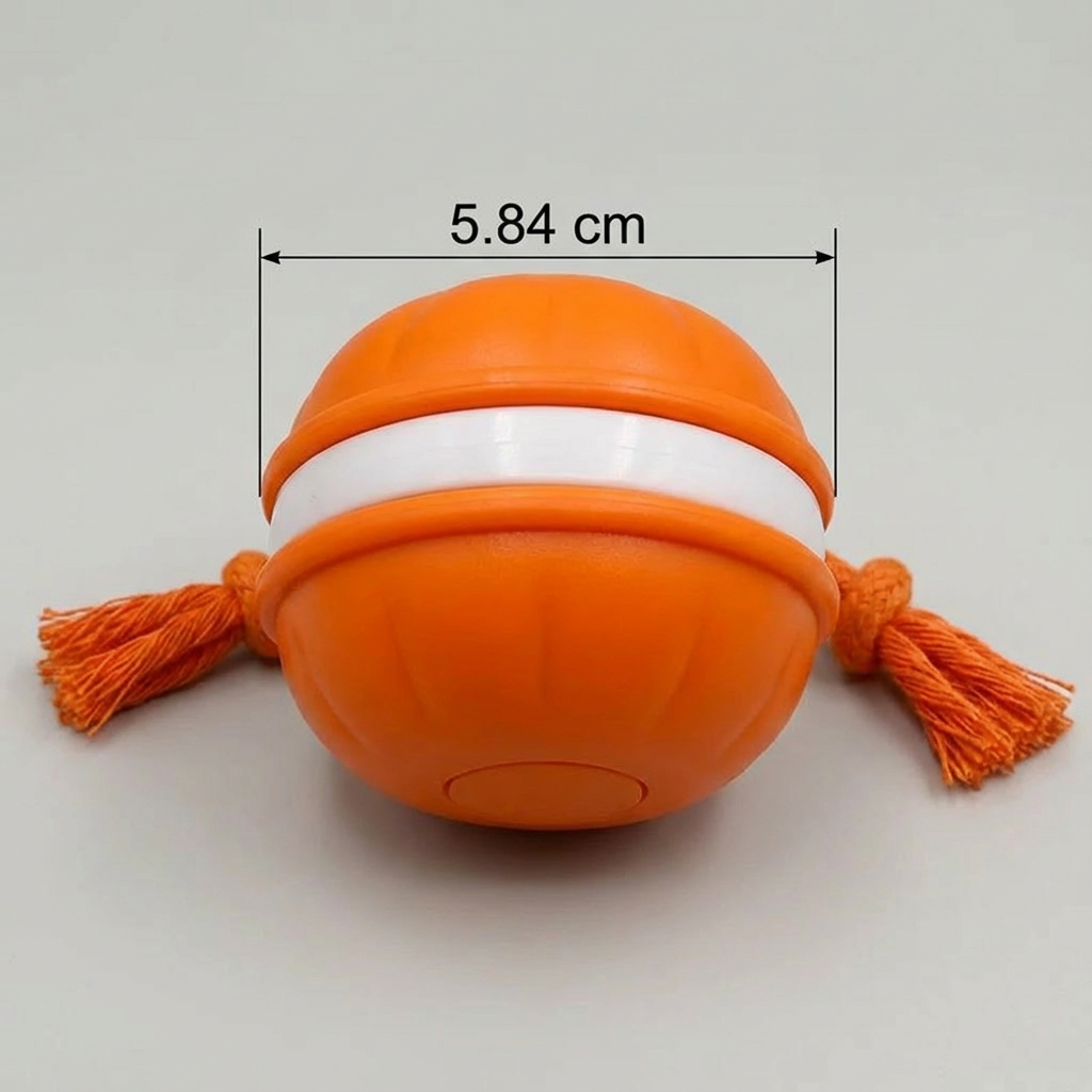 Durable Dog Play Ball with Motion Sensor and Tug Rope in Dog-Friendly Colours