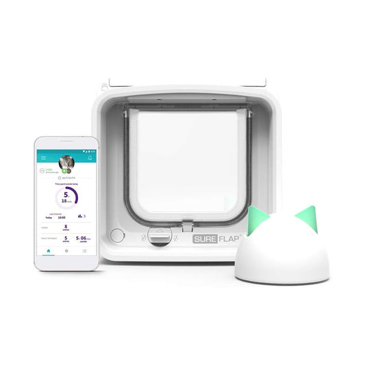 SureFlap Microchip Cat Flap Connect with Hub – White Small/Medium