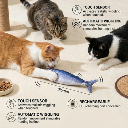Interactive Wiggly Fish Cat Toy
