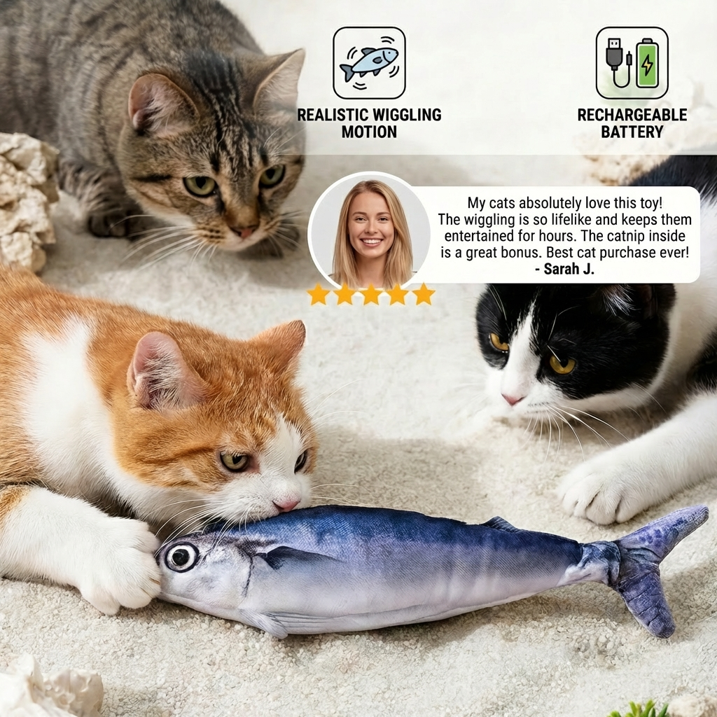 Interactive Wiggly Fish Cat Toy
